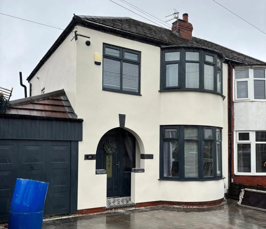 Oadby after: 50mm EWI with silicone render finish